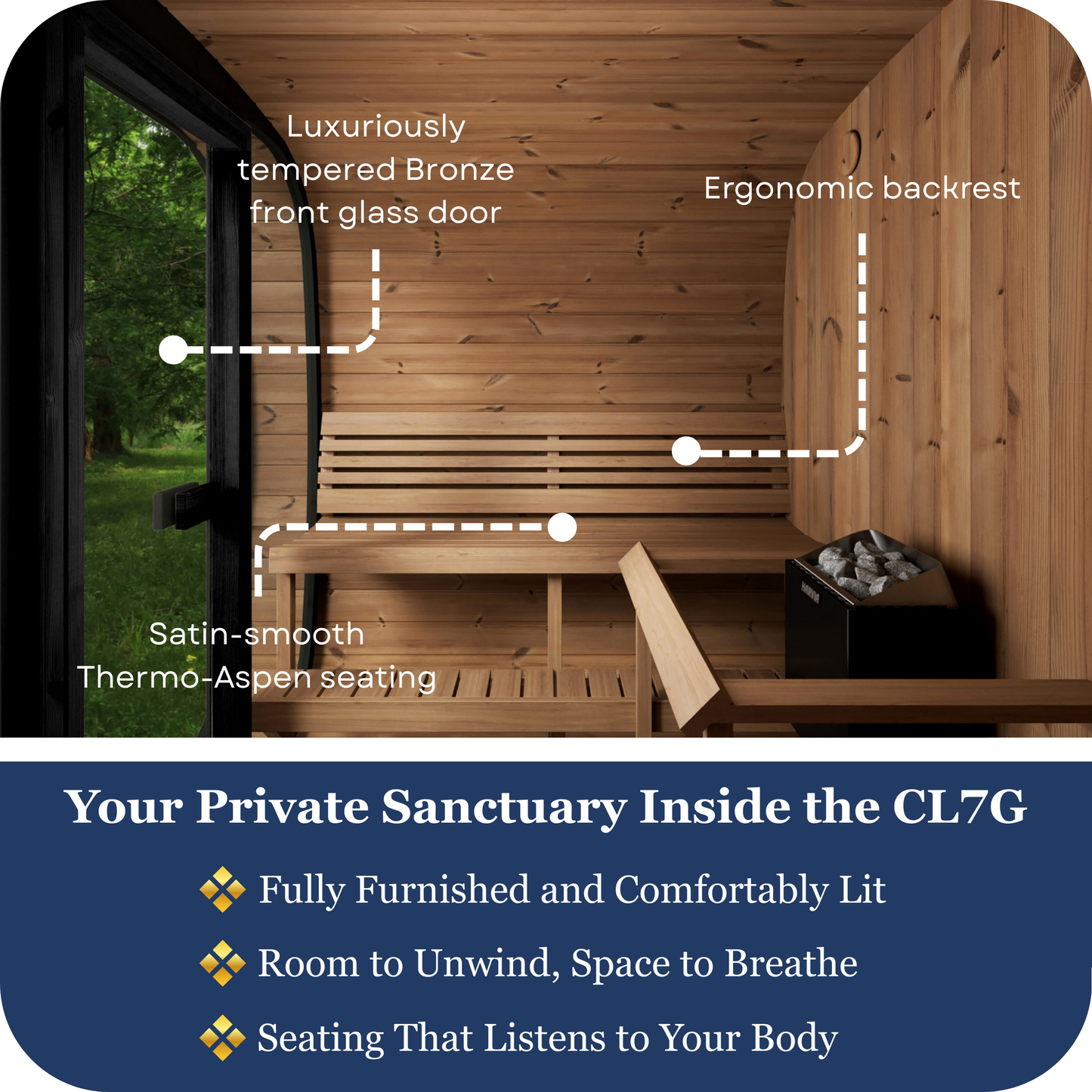 SaunaLife CL7G Outdoor Cube Sauna (6 person)