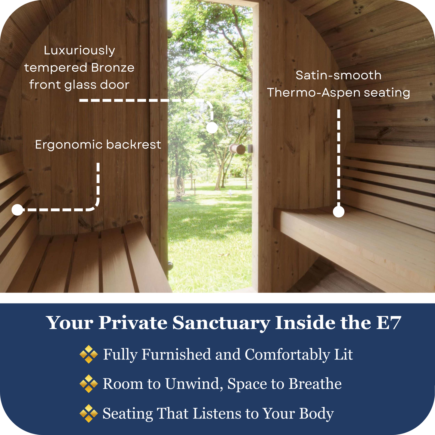 SaunaLife Model E7 Outdoor Barrel Sauna (4 Person)