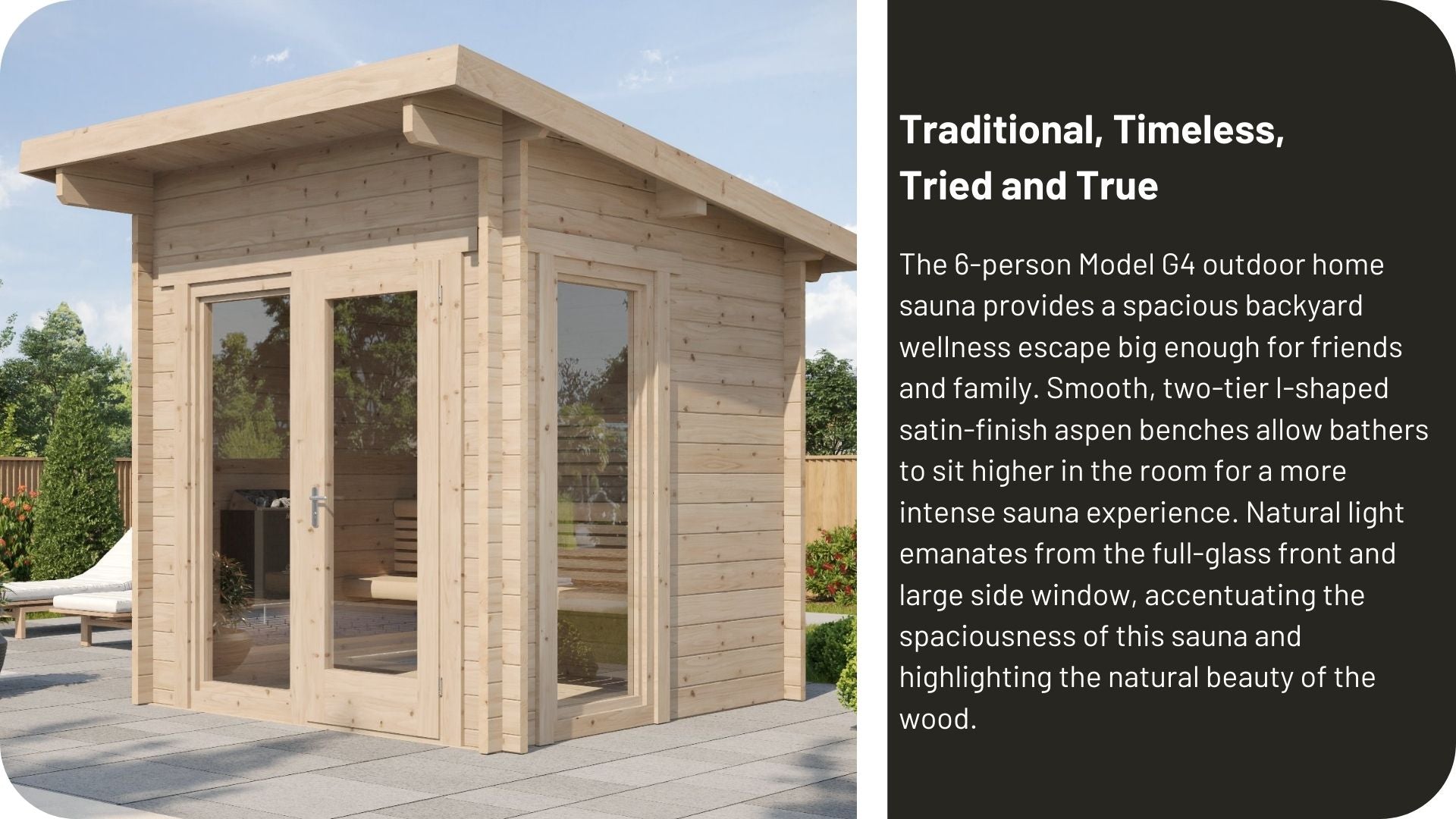 SaunaLife Model G4 Outdoor Home Sauna Kit