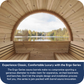 SaunaLife E8W Outdoor Barrel Sauna Rear Window (6 person)
