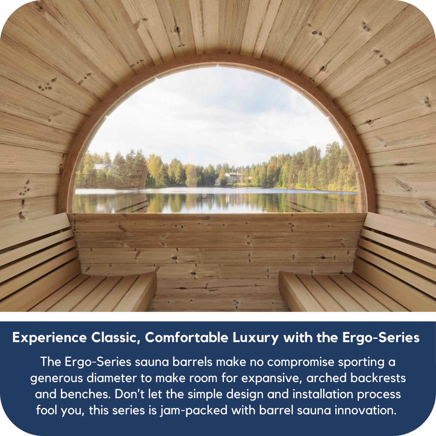 SaunaLife E8W Outdoor Barrel Sauna Rear Window (6 person)