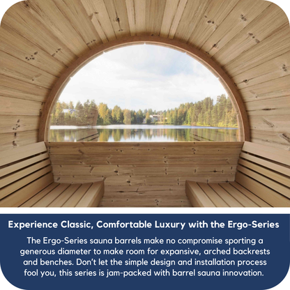 SaunaLife E8W Outdoor Barrel Sauna Rear Window (6 person)