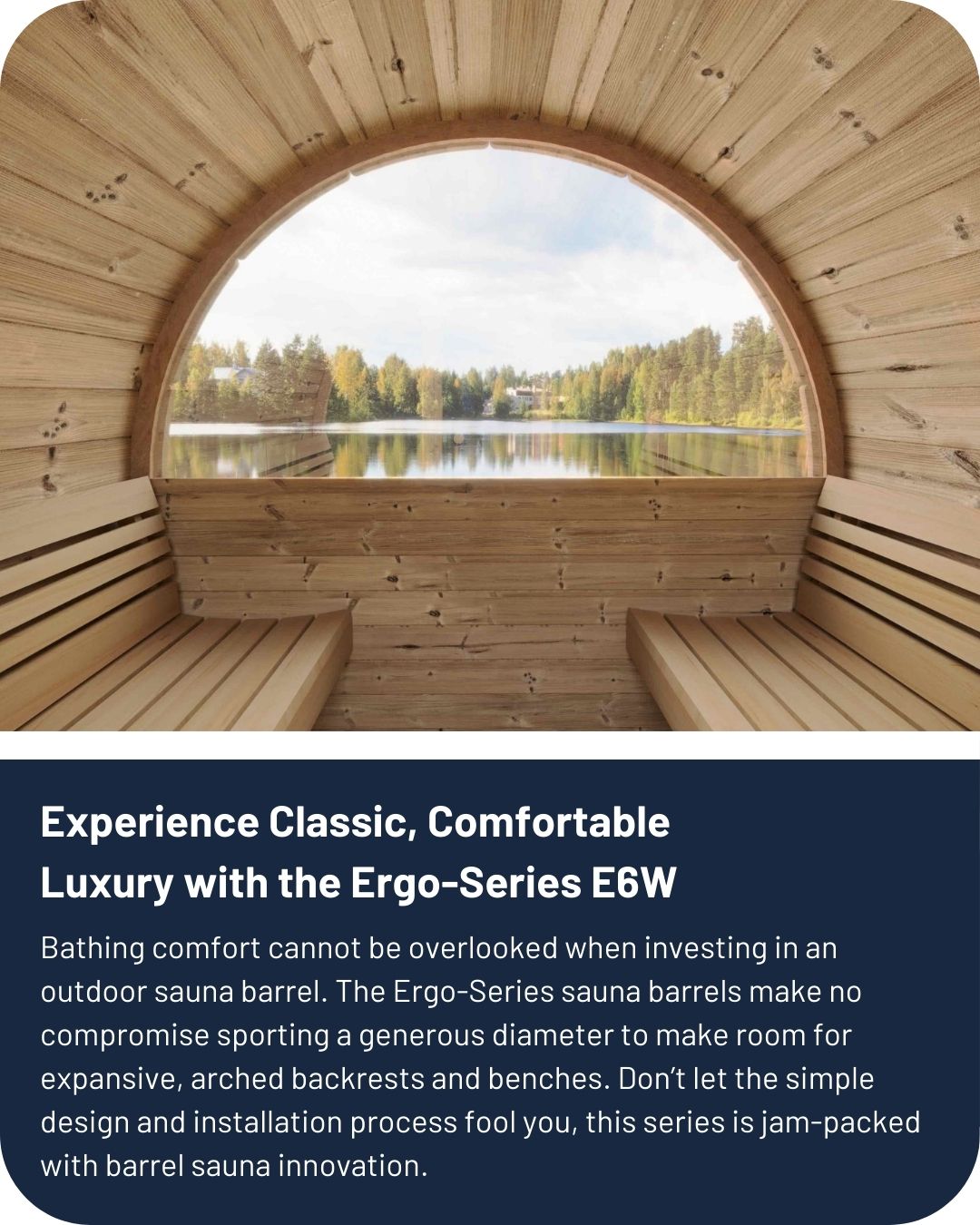 SaunaLife Model E7 Outdoor Barrel Sauna (4 Person)