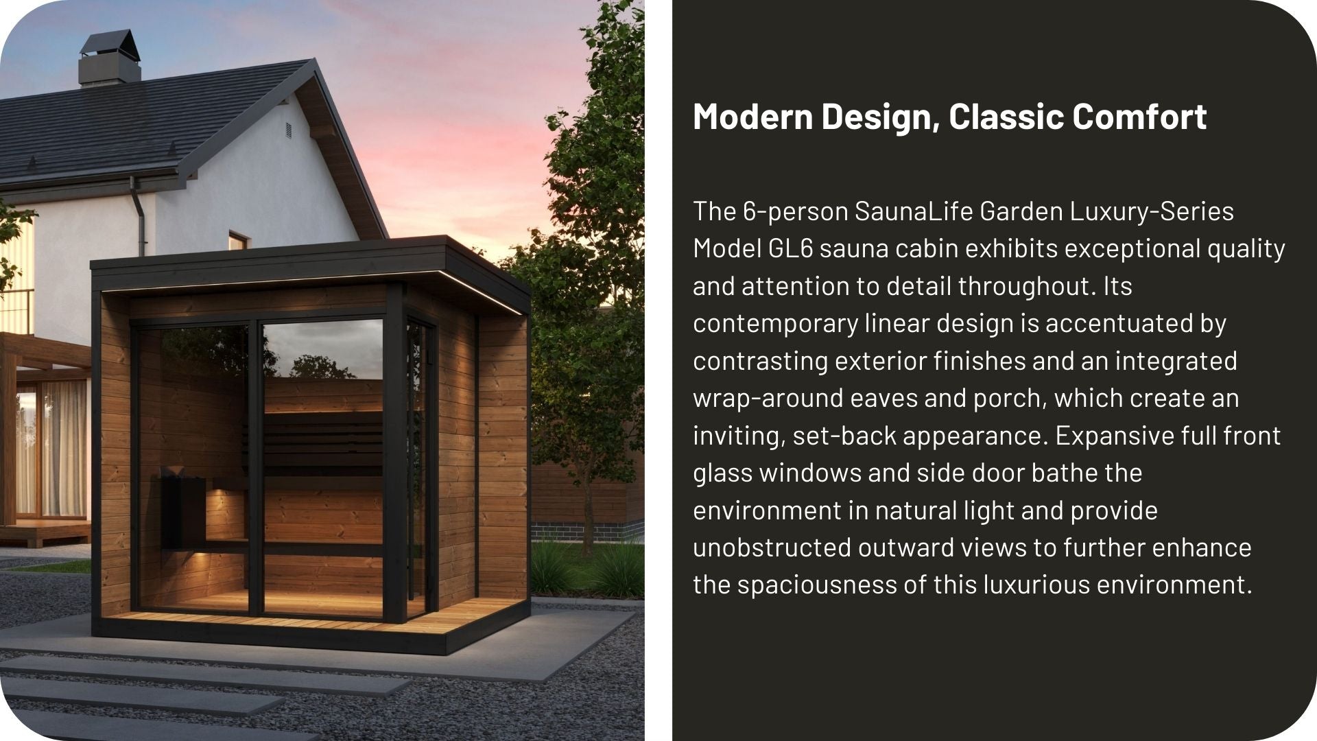 SaunaLife GL6 Outdoor Sauna (6 Person)