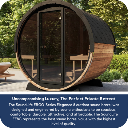 SaunaLife EE8G Outdoor Barrel Sauna (6 person)