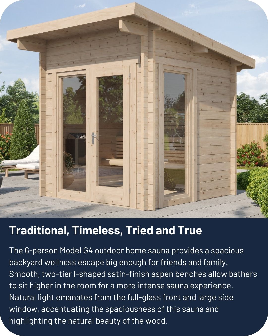 SaunaLife Model G4 Outdoor Home Sauna Kit