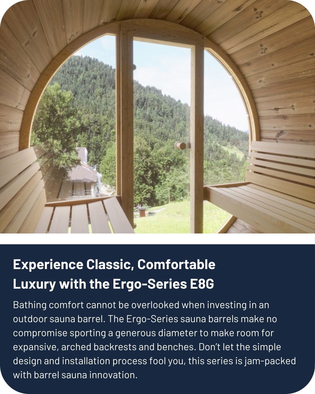 SaunaLife E8 Outdoor Barrel Sauna (6 person)