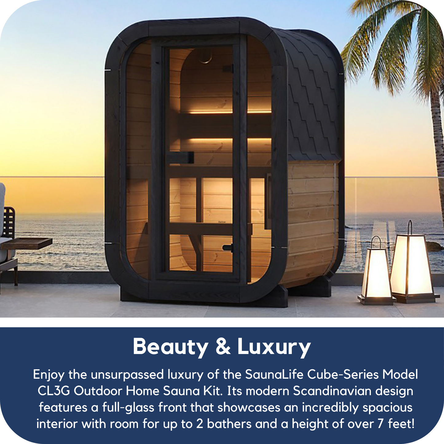 SaunaLife CL3G Outdoor Cube Sauna (2 Person)