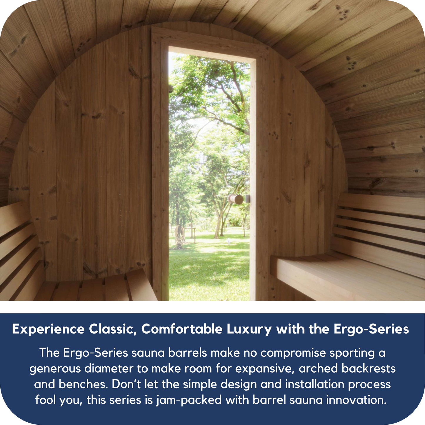 SaunaLife Model E7 Outdoor Barrel Sauna (4 Person)