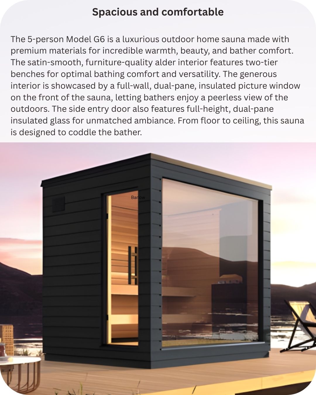 SaunaLife Model G6 Pre-Assembled Outdoor Home Sauna