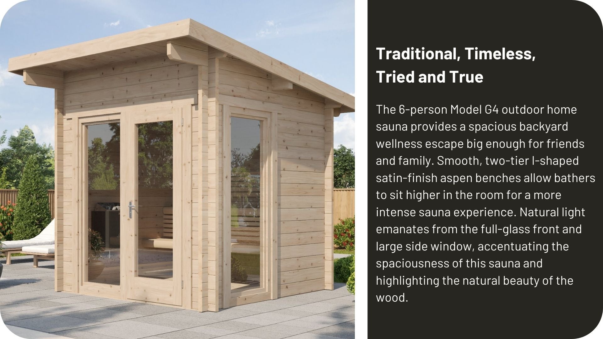 SaunaLife Model G4 Outdoor Sauna (6 person)