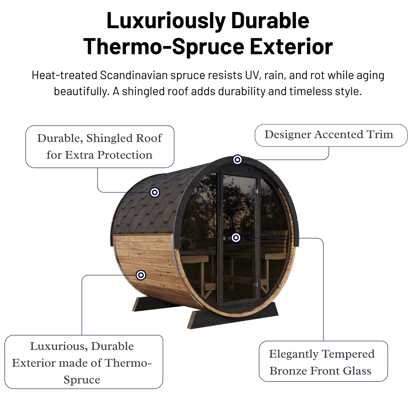 SaunaLife EE8G Outdoor Barrel Sauna (6 person)