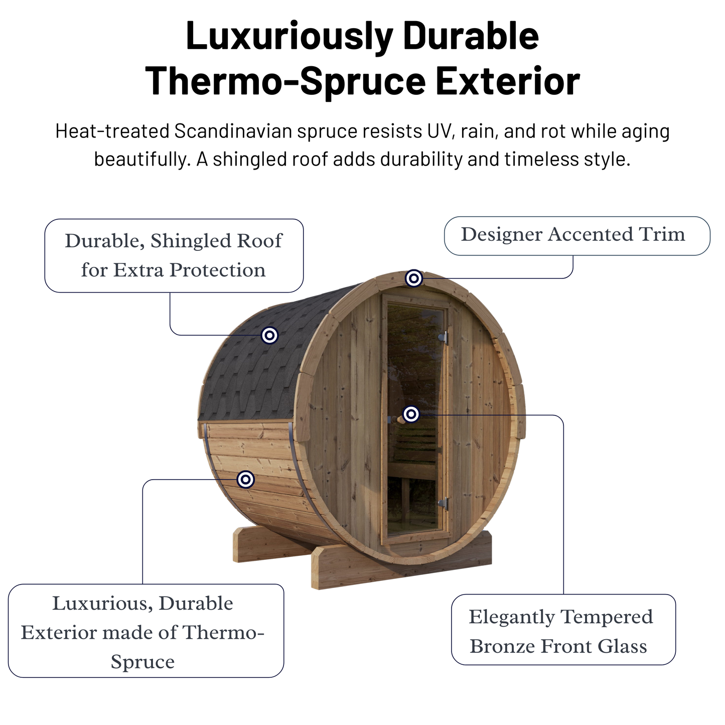 SaunaLife E8 Outdoor Barrel Sauna (6 person)