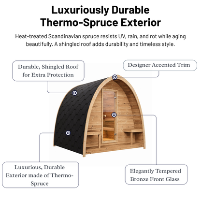 SaunaLife G3 Outdoor Home Sauna Kit (6 Person)