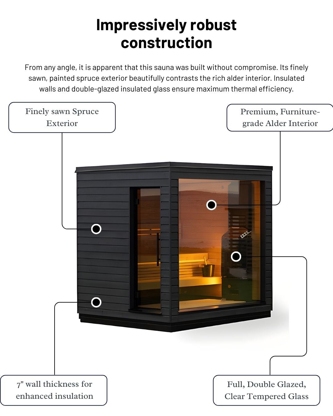 SaunaLife Model G6 Pre-Assembled Outdoor Home Sauna