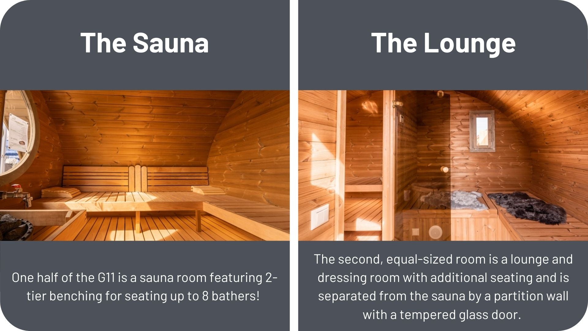 SaunaLife G11 2-Room Outdoor Home Sauna Kit SaunaLife Model G11