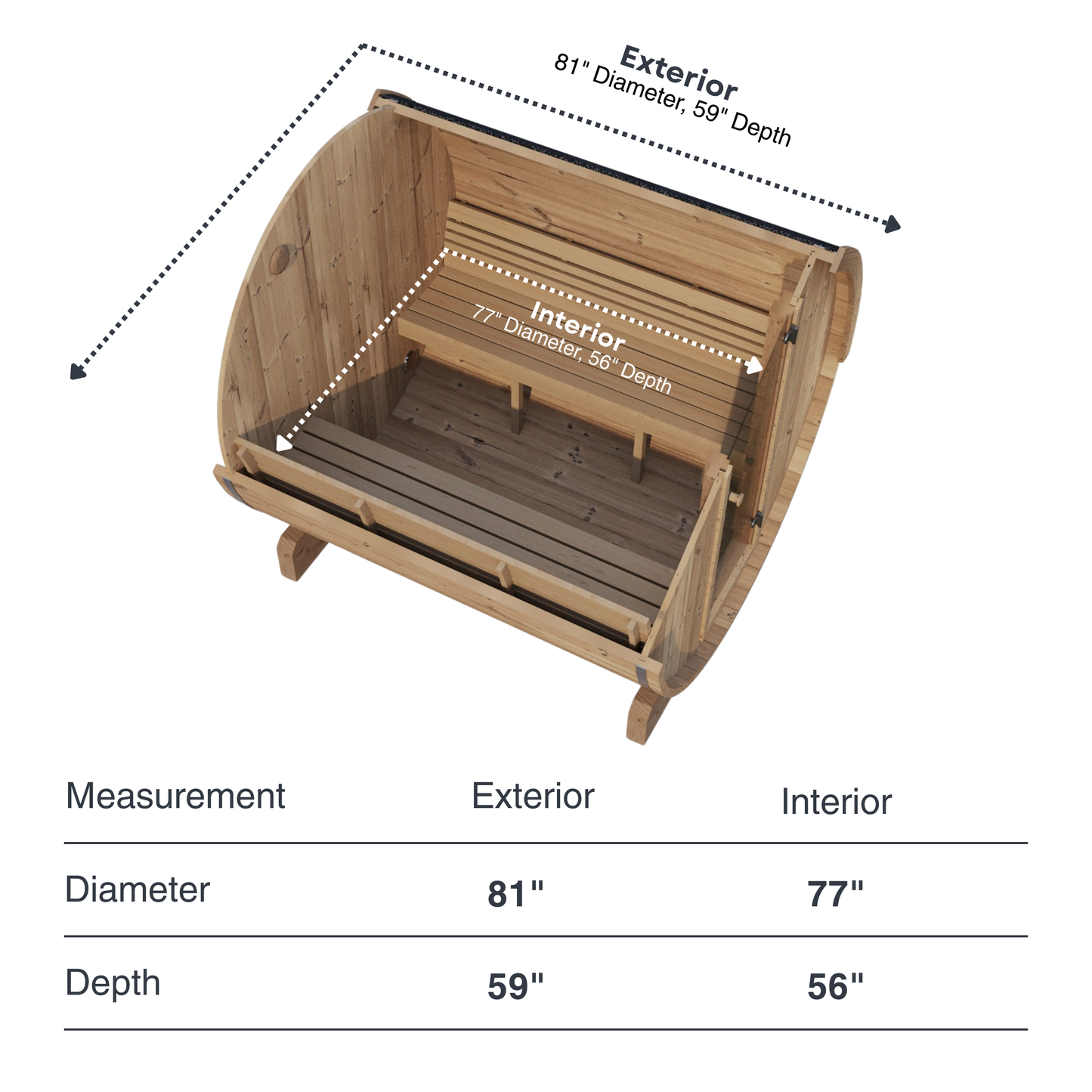 SaunaLife E6 Outdoor Barrel Sauna (3 Person)