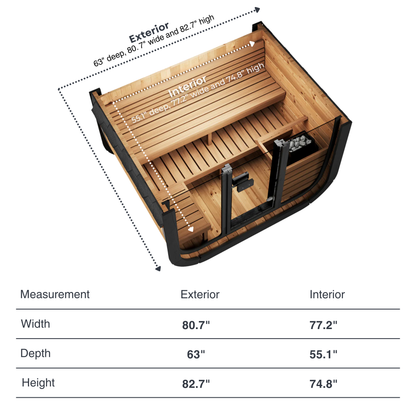 SaunaLife CL5G Outdoor Cube Sauna (4 Person)