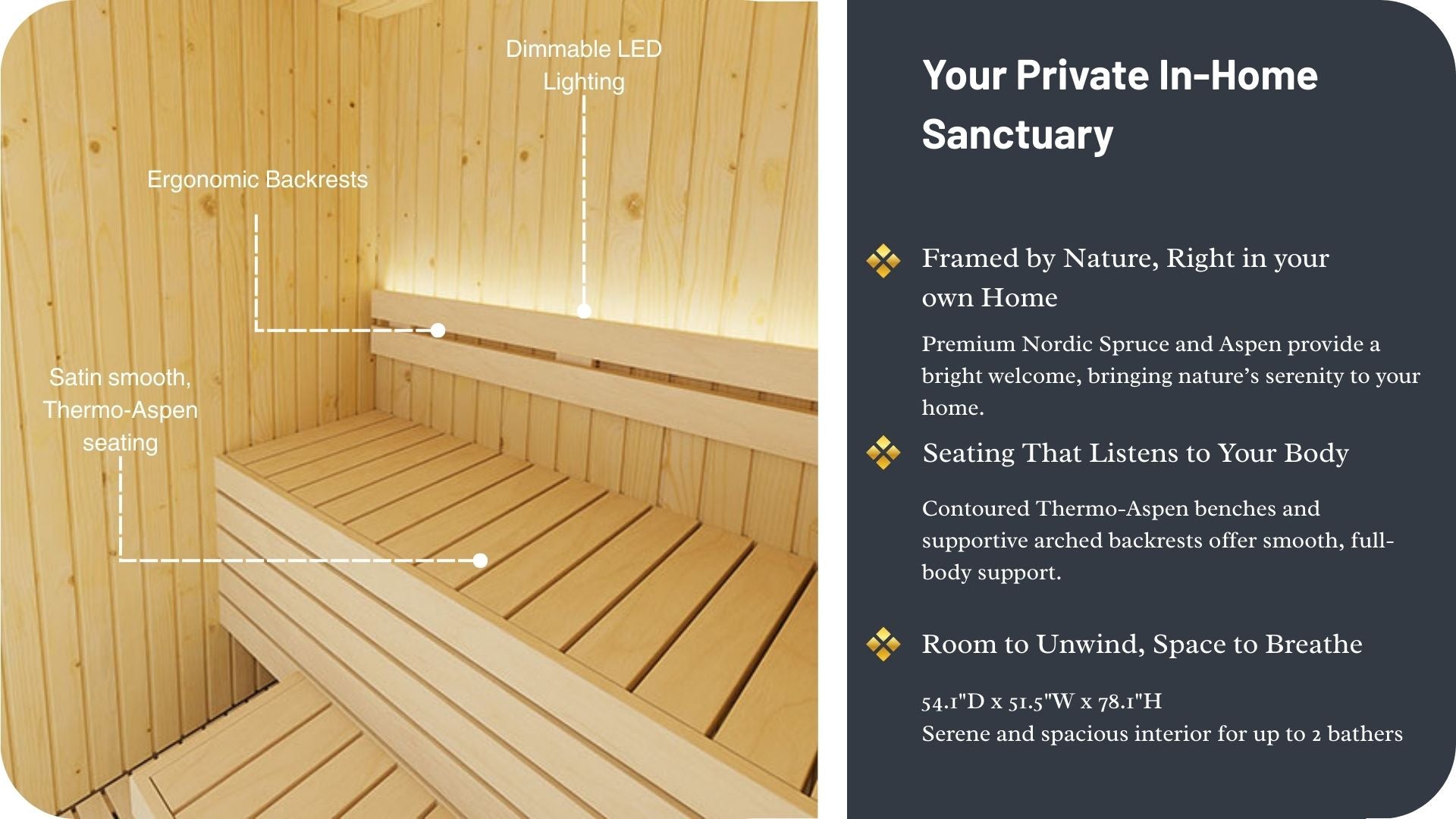 SaunaLife X2 Indoor Sauna with Glass Front (2 Person)