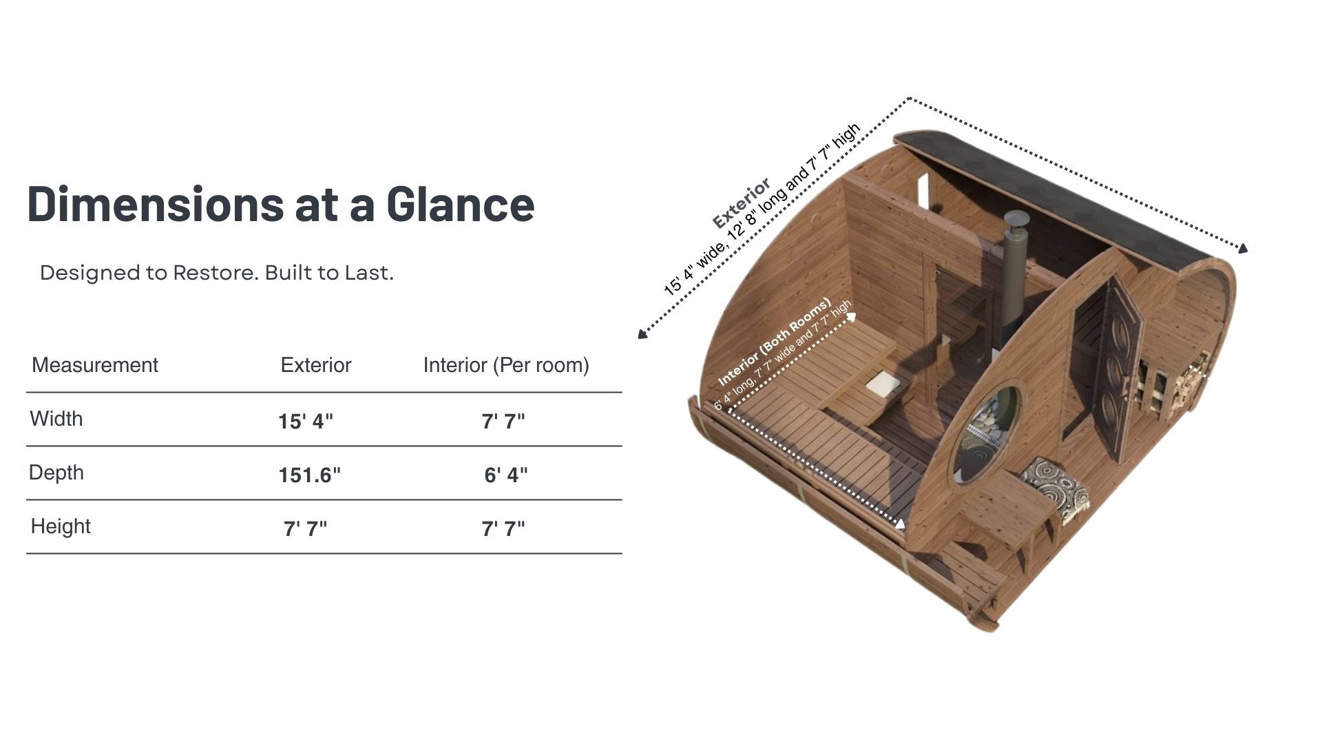 SaunaLife G11 2-Room Outdoor Home Sauna Kit SaunaLife Model G11