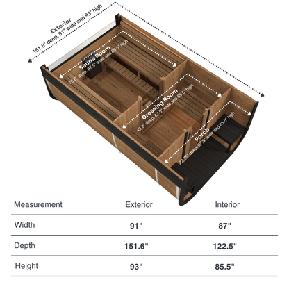 SaunaLife CL12GCP Outdoor Cube Sauna (8 Person)