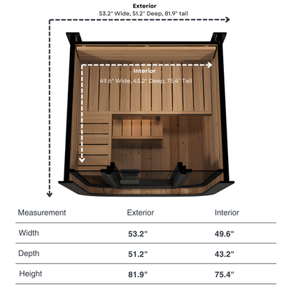 SaunaLife CL3G Outdoor Cube Sauna (2 Person)