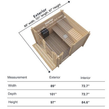 SaunaLife Model G4 Outdoor Sauna (6 person)