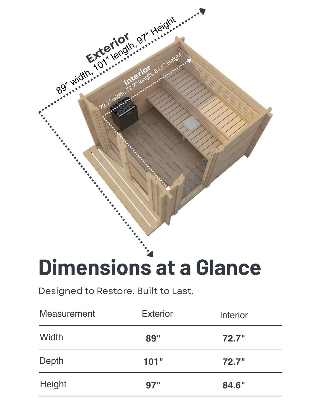 SaunaLife Model G4 Outdoor Sauna (6 person)