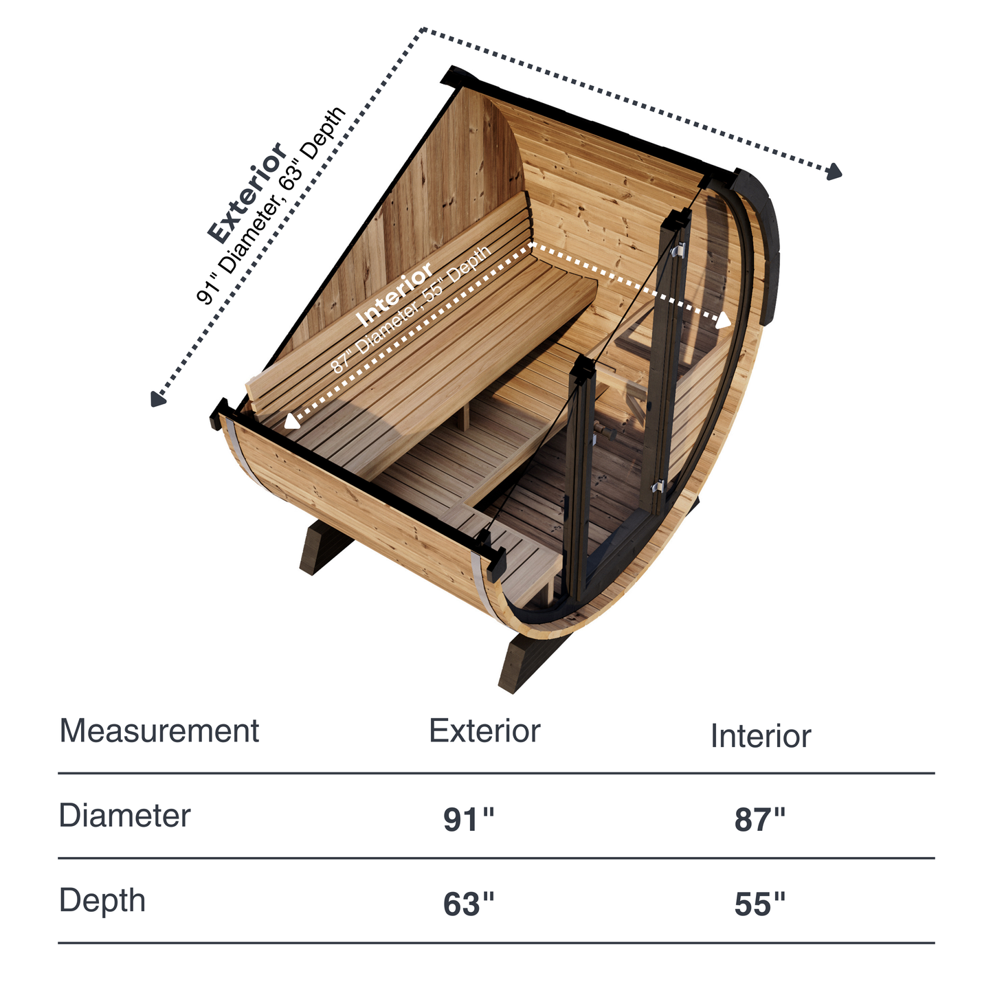 SaunaLife EE6G Outdoor Barrel Sauna (4 person)