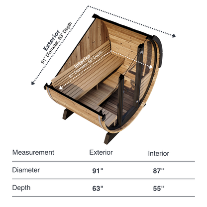 SaunaLife EE6G Outdoor Barrel Sauna (4 person)