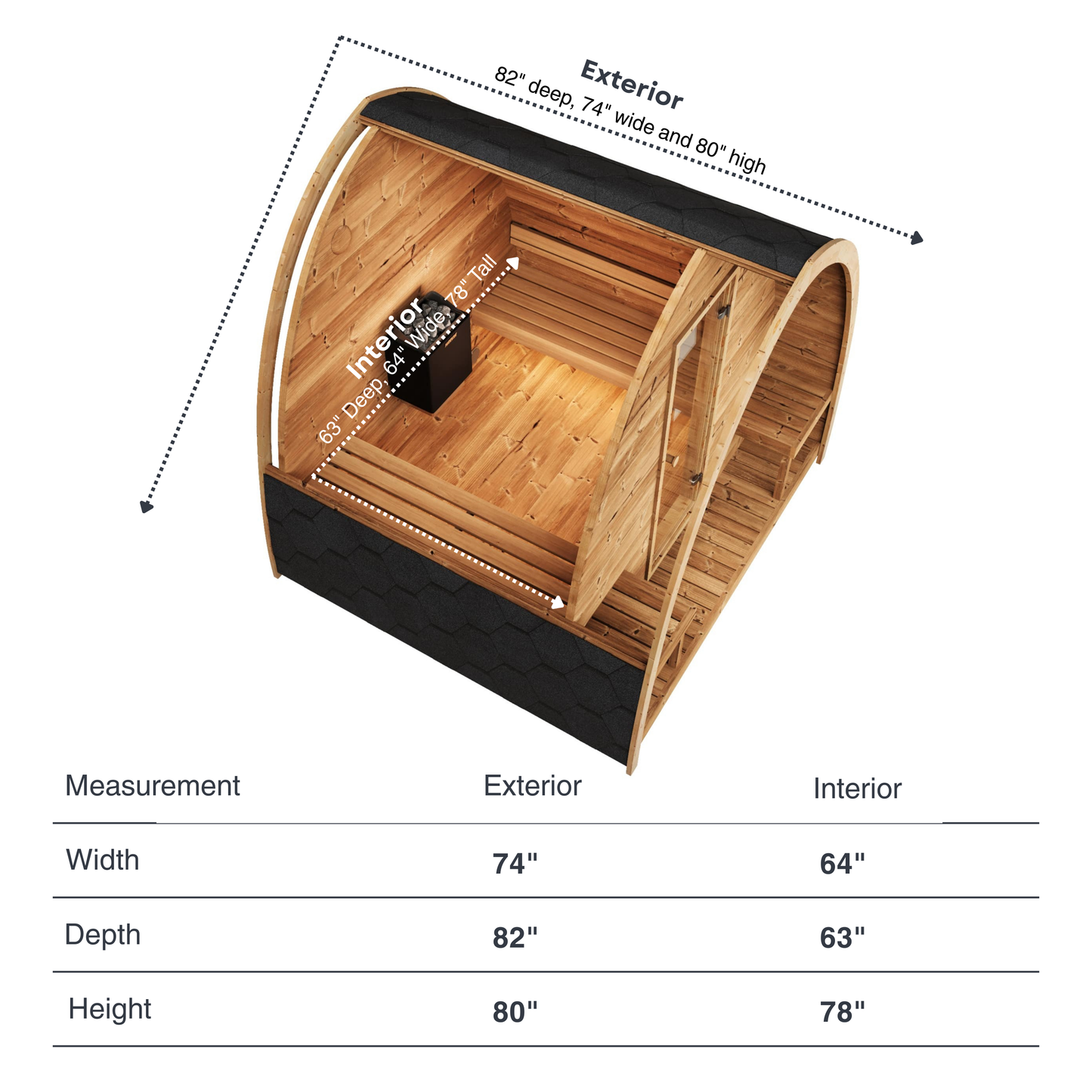 SaunaLife G3 Outdoor Home Sauna Kit (6 Person)