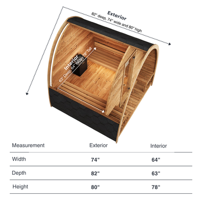 SaunaLife G3 Outdoor Home Sauna Kit (6 Person)