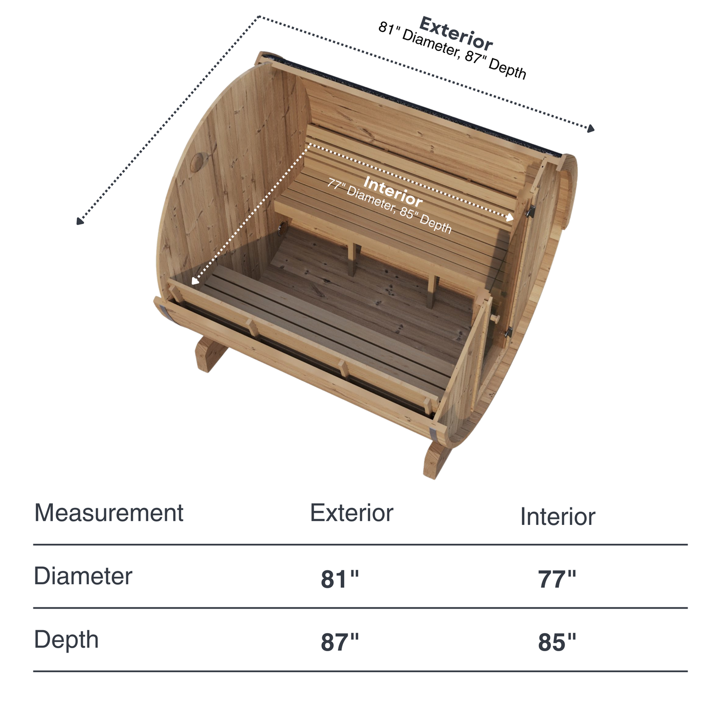 SaunaLife E8 Outdoor Barrel Sauna (6 person)