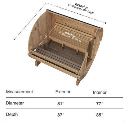 SaunaLife E8 Outdoor Barrel Sauna (6 person)