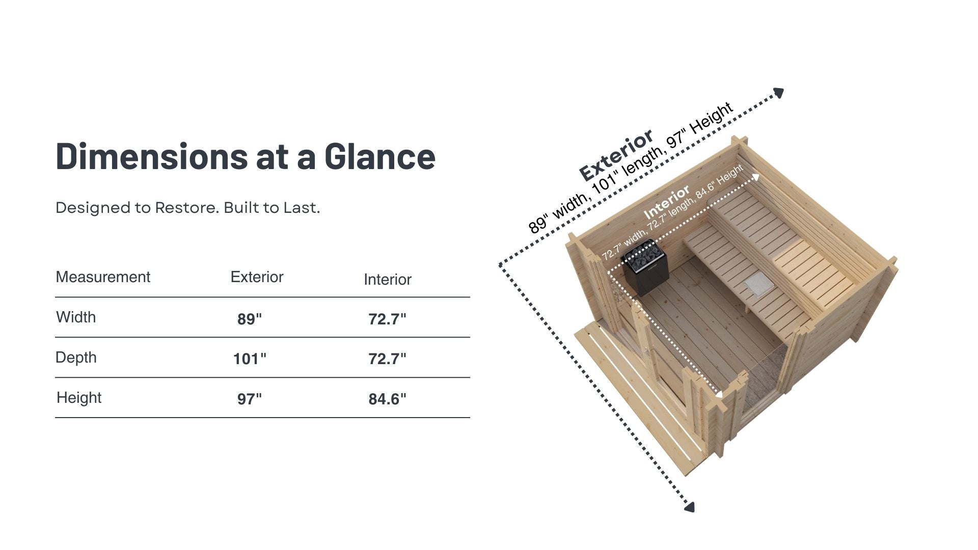 SaunaLife Model G4 Outdoor Sauna (6 person)