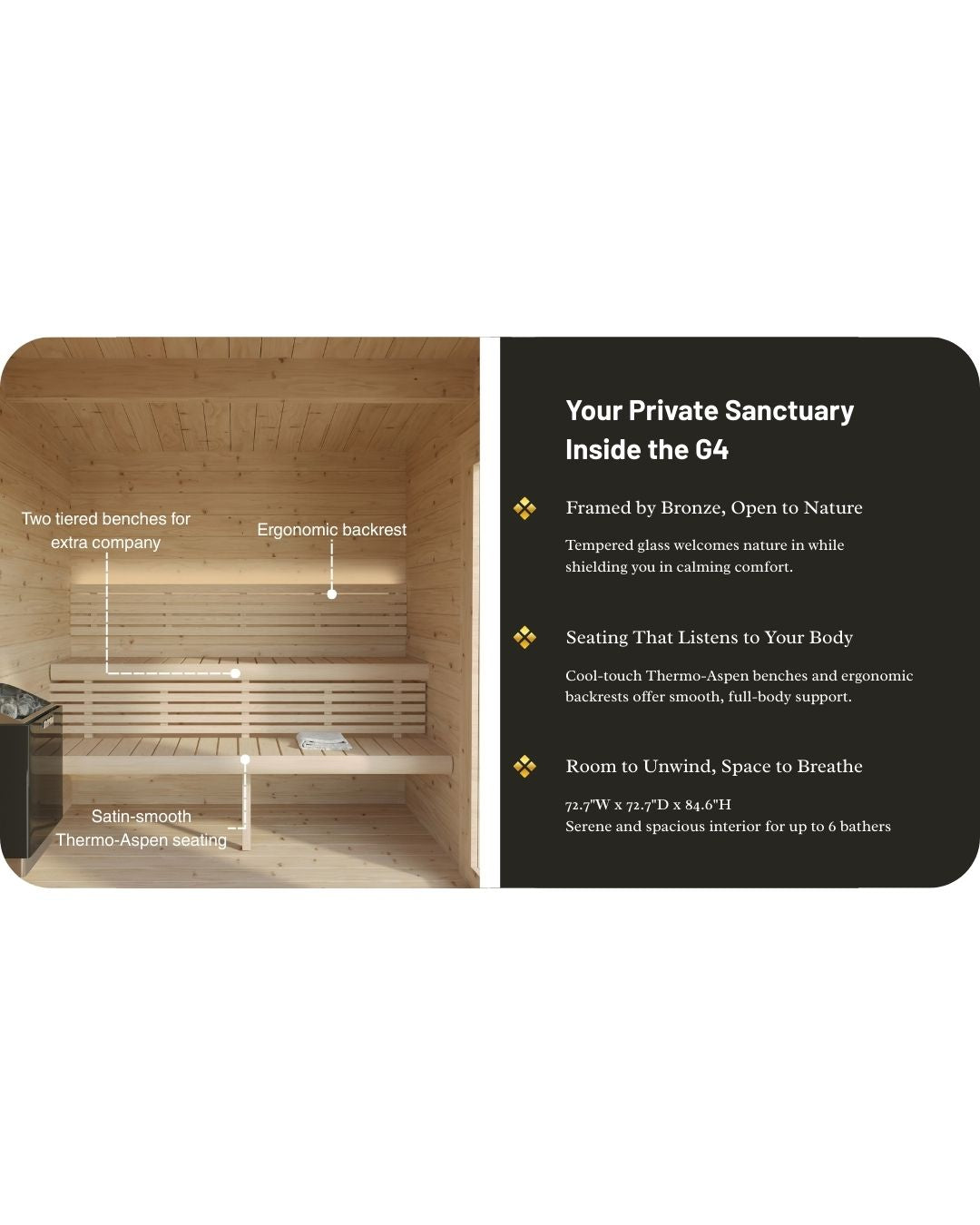 SaunaLife Model G4 Outdoor Home Sauna Kit