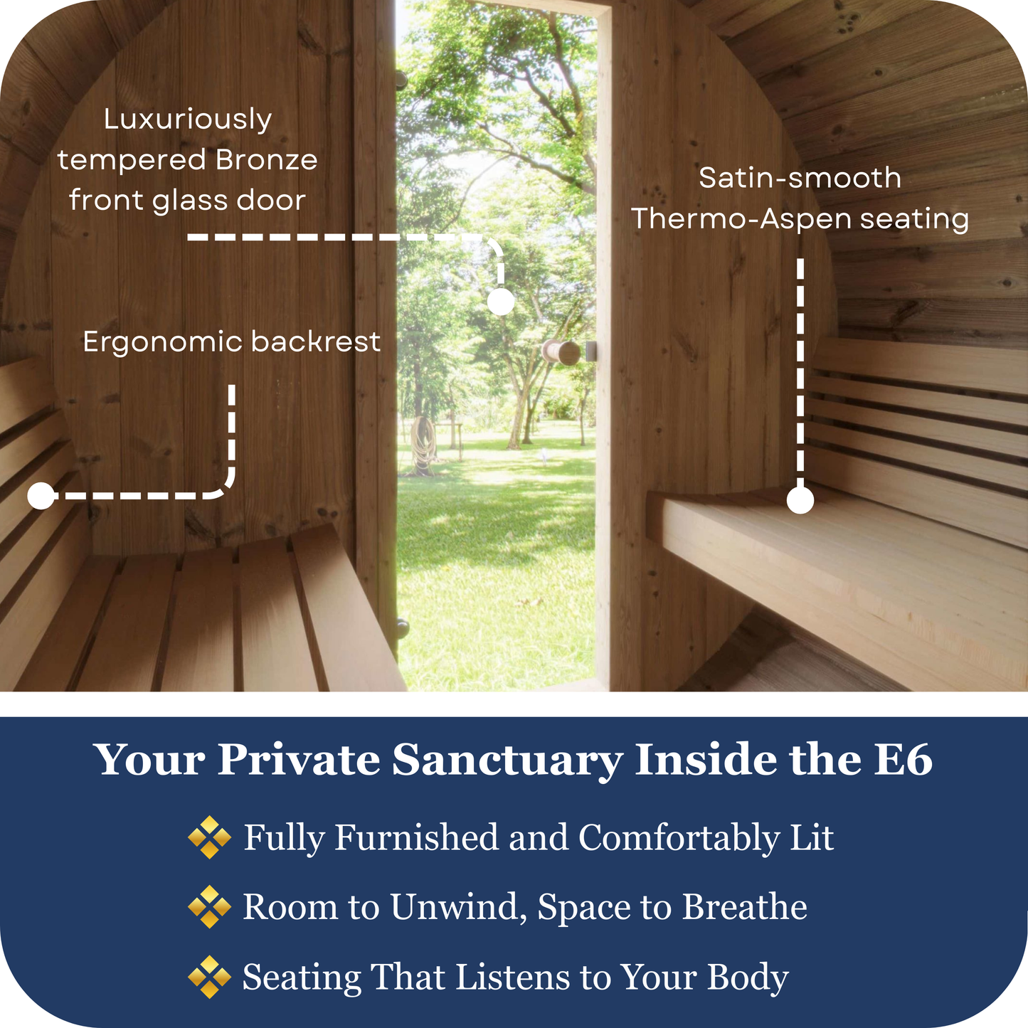 SaunaLife E6 Outdoor Barrel Sauna (3 Person)