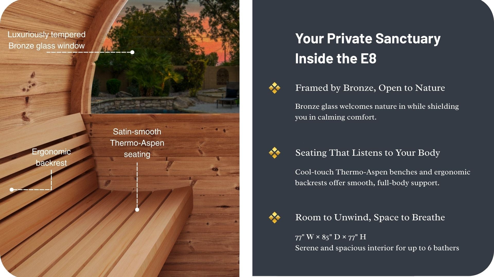 SaunaLife Model E8W Sauna Barrel-Window
