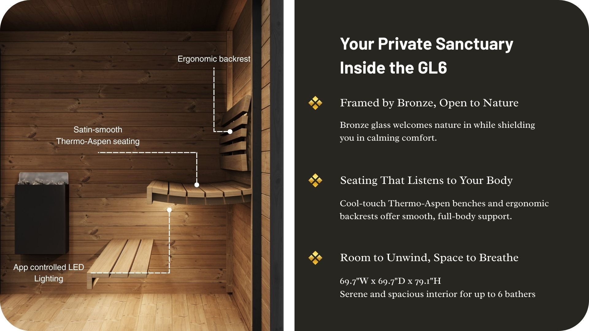SaunaLife GL6 Outdoor Sauna (6 Person)