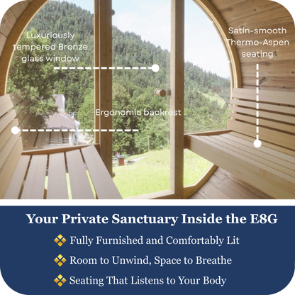 SaunaLife E8G Outdoor Barrel Sauna (6 person)
