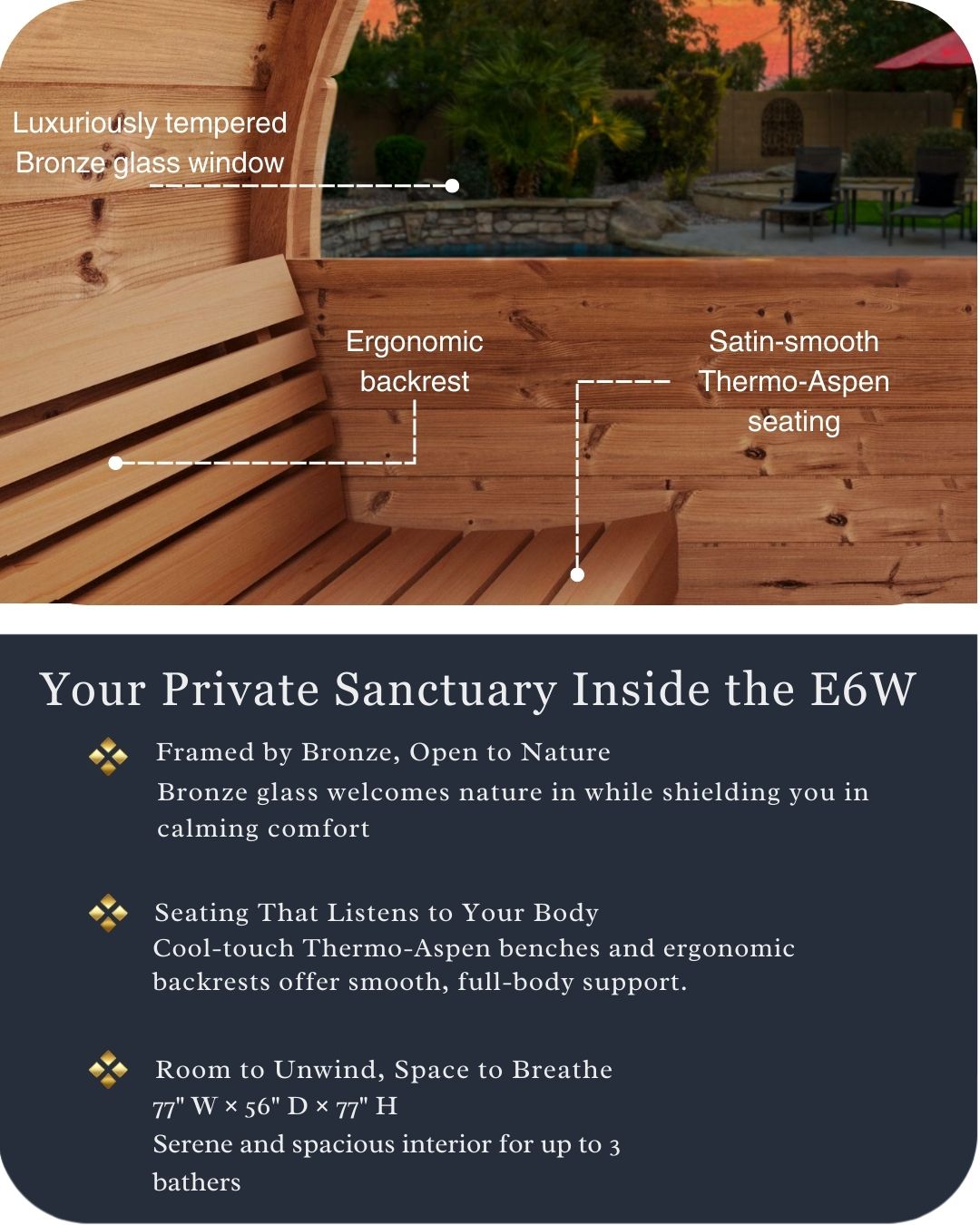 SaunaLife Model E7 Outdoor Barrel Sauna (4 Person)