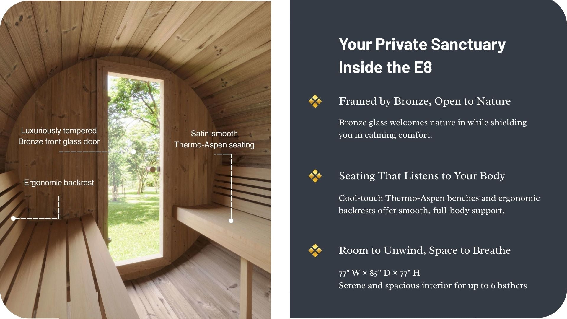 SaunaLife Model E8 Sauna Barrel