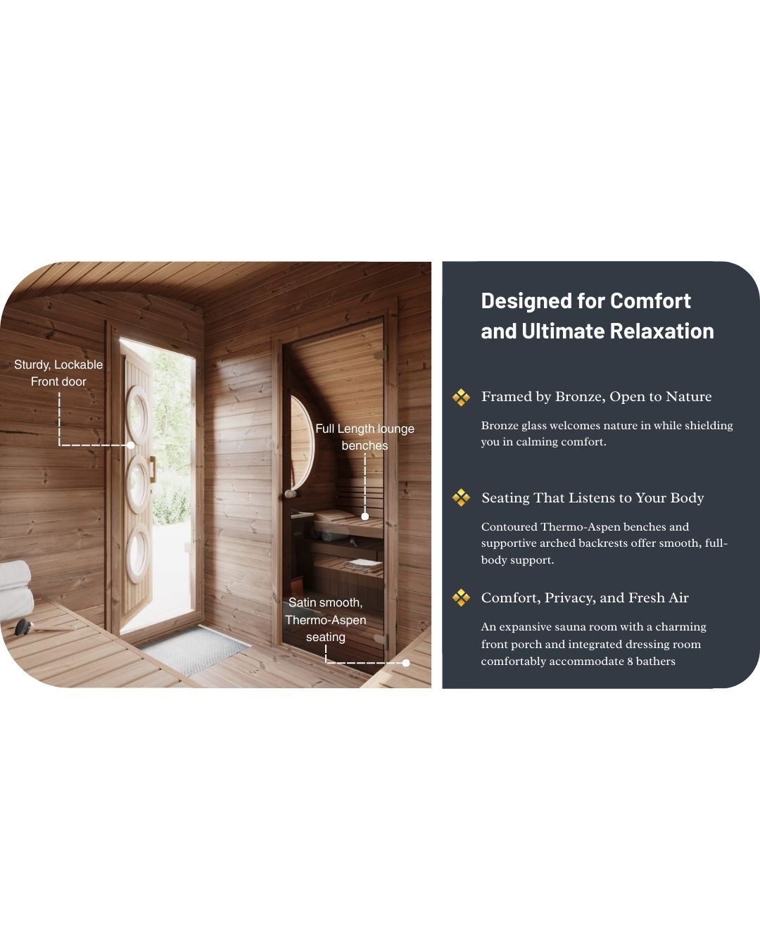 SaunaLife G11 2-Room Outdoor Home Sauna Kit SaunaLife Model G11