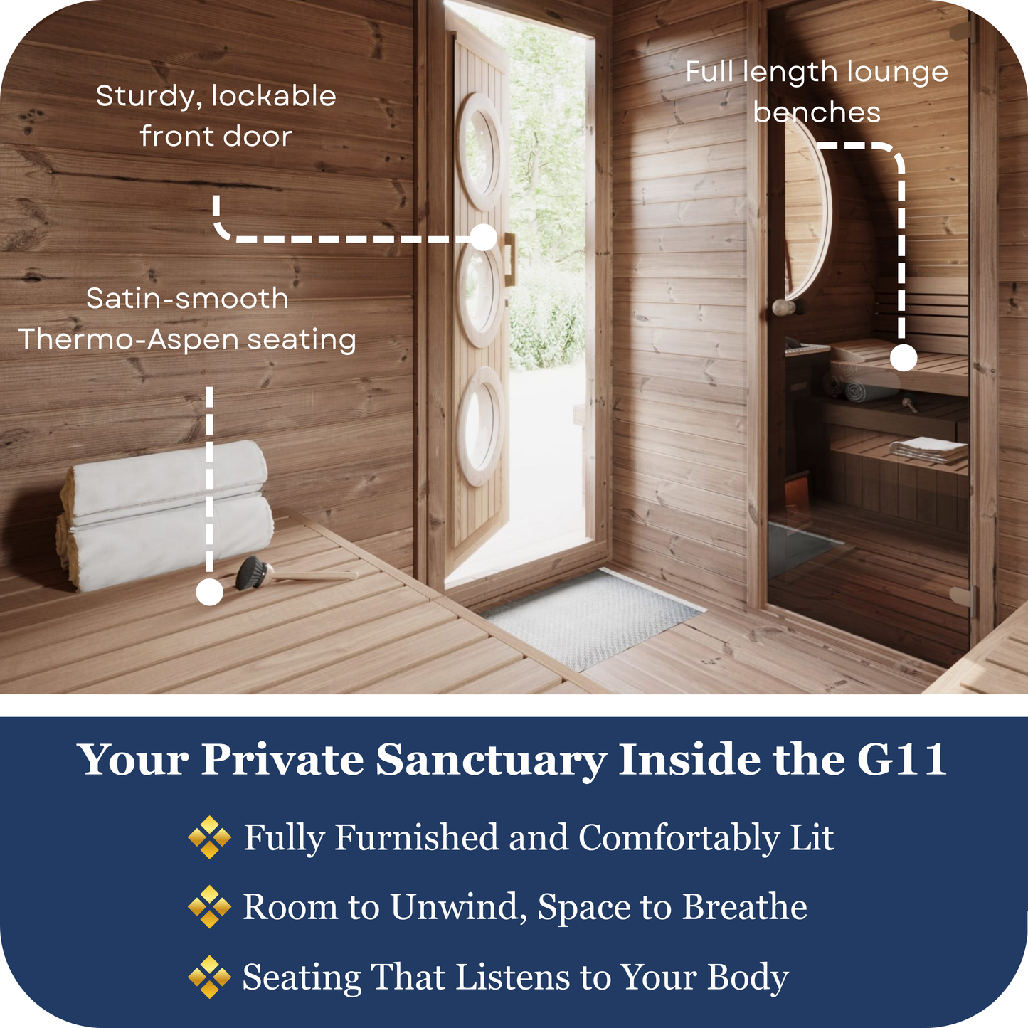 SaunaLife G11 2-Room Outdoor Sauna (8 Person)