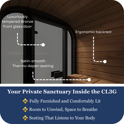 SaunaLife CL3G Outdoor Cube Sauna (2 Person)