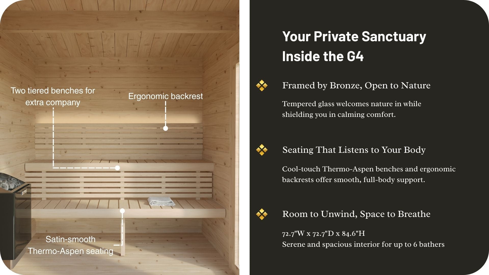 SaunaLife Model G6 Pre-Assembled Outdoor Home Sauna