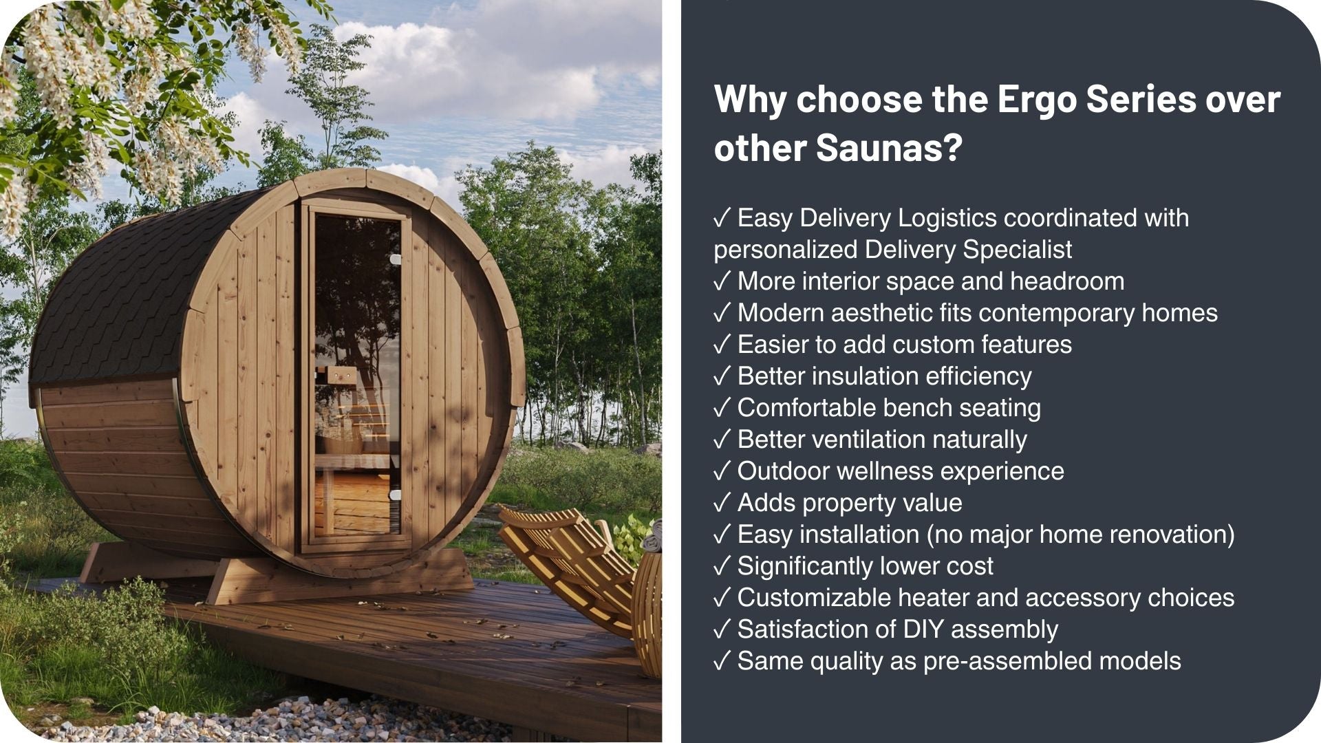 SaunaLife Model E8W Sauna Barrel-Window