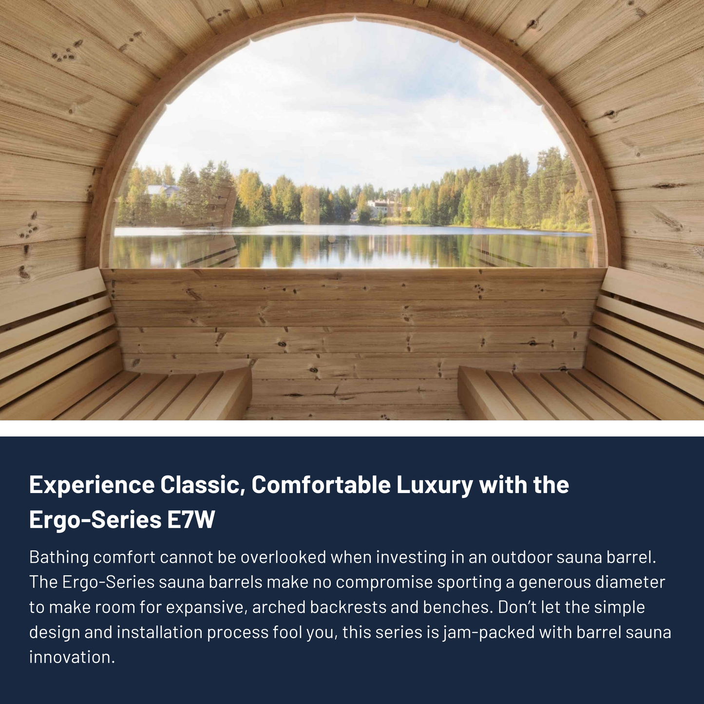 SaunaLife E7W Outdoor Barrel Sauna Rear Window (4 Person)