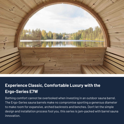 SaunaLife E7W Outdoor Barrel Sauna Rear Window (4 Person)