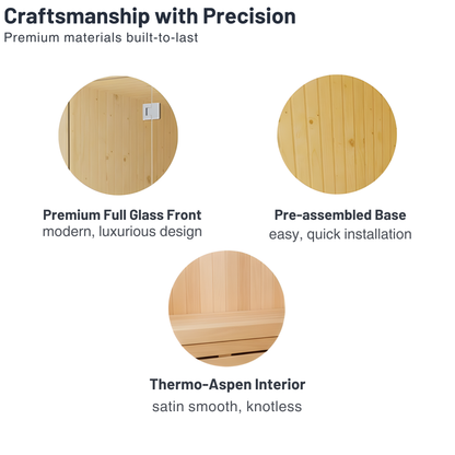 SaunaLife X2 Indoor Sauna with Glass Front (2 Person)